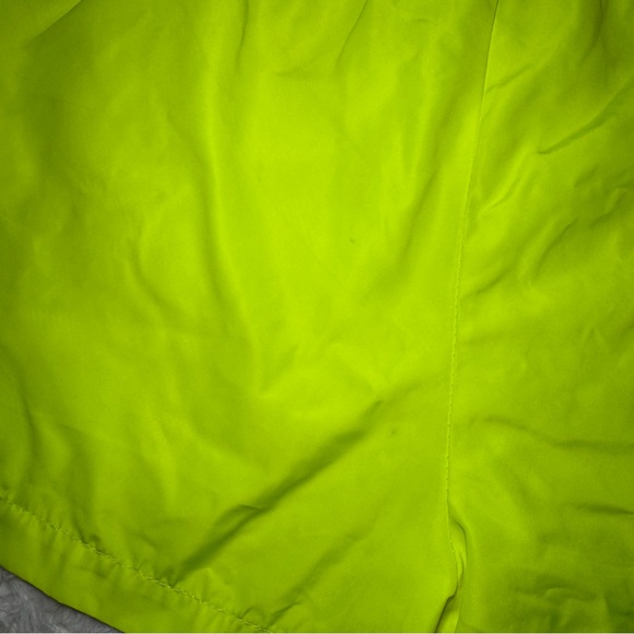Neon Yellow-Green Athletic Shorts with Pockets - Picture 6 of 7